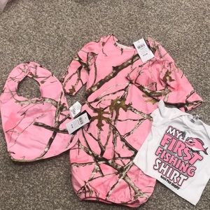 NWT Set - Bass Pro 0-3month nightgown with hat